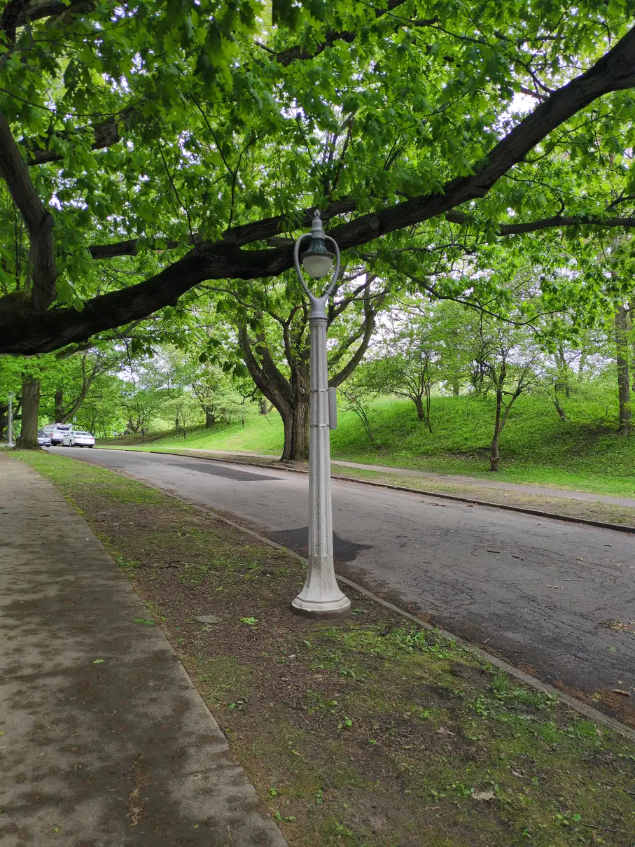 An old fashioned stone lamp-post